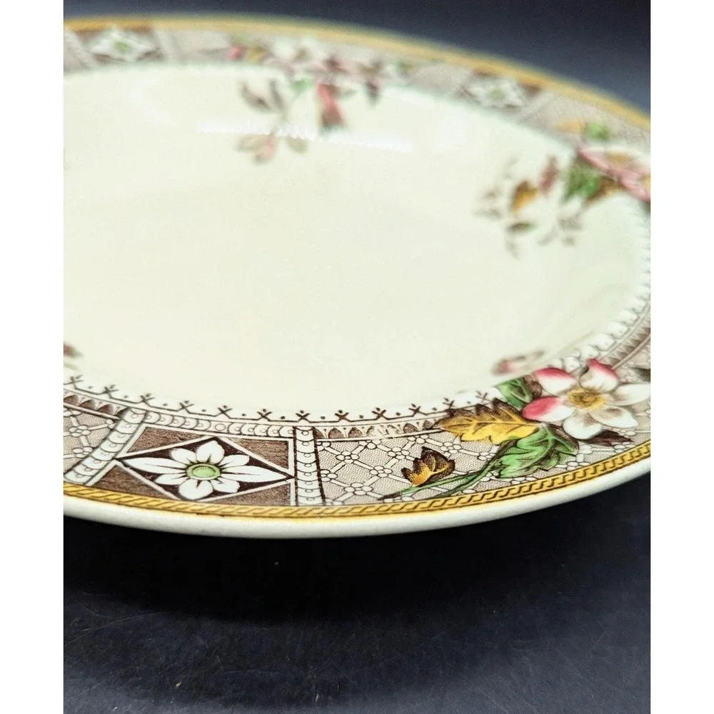 Antique Aesthetic Period Brown Transferware 10.5